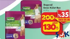 DEPEND EMİCİ KÜLOT BEZ 9'LU HASTA BEZİ indirimli fiyat DEPEND EMİCİ KÜLOT BEZ 9'LU HASTA BEZİ fiyat ve kampanya bilgisi
